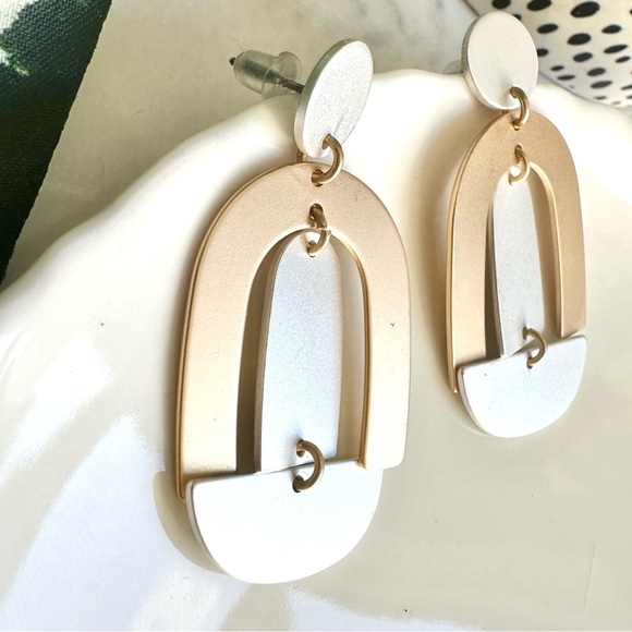 2/$30🌵 Silver & Gold Tone Metal Arch Half Circle Earrings Tier Dangle Boho NEW - Picture 10 of 12